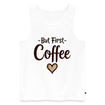 Mais d’abord, déclaration d’amateur de café - Débardeur bio Premium Homme - blanc - Devant - AI Model Male 178 light (178cm)