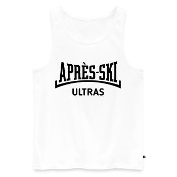 Après-Ski Ultras (Apres Ski / Konkav / Black) - Männer Premium Bio Tank Top - Weiß - Vorne - AI Model Male 178 light (178cm)