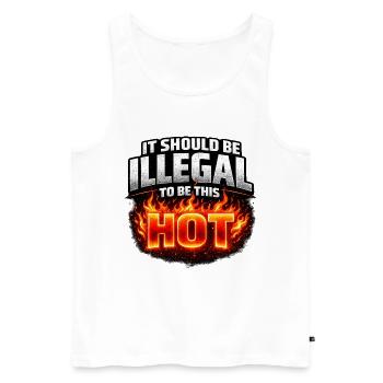 It Should Be Illegal to Be This Hot - Männer Premium Bio Tank Top - Weiß - Vorne - AI Model Male 178 light (178cm)