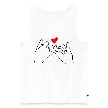 Pinky Promise Heart Minimalist Line Art - Débardeur bio Premium Homme - blanc - Devant - Michal (187cm)