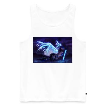 Alóe - Fallen Angel (by Bunneko_Arts) - Men's Premium Organic Tank Top - white - Front - AI Model Male 178 light (178cm)