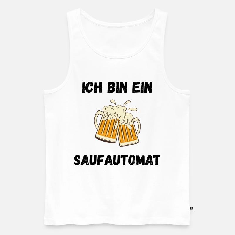 Ich bin ein Saufautomat - Männer Premium Bio Tank Top - Weiß