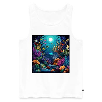 Coral Reef Underwater World - Men's Premium Organic Tank Top - white - Front - AI Model Male 178 light (178cm)