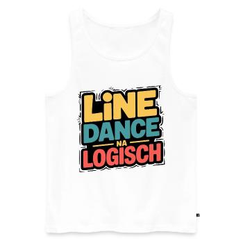 Line Dance Of course - Men's Premium Organic Tank Top - white - Front - Michal (187cm)