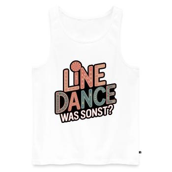 Line Dance What else? - Men's Premium Organic Tank Top - white - Front - AI Model Male 178 light (178cm)