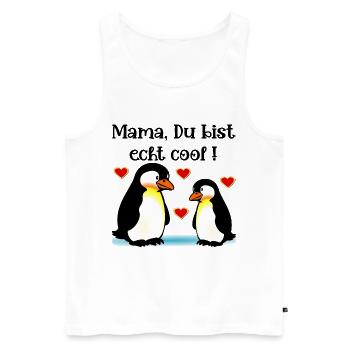 Compliments Maman Fête des Mères Penguins - Débardeur bio Premium Homme - blanc - Devant - AI Model Male 178 light (178cm)