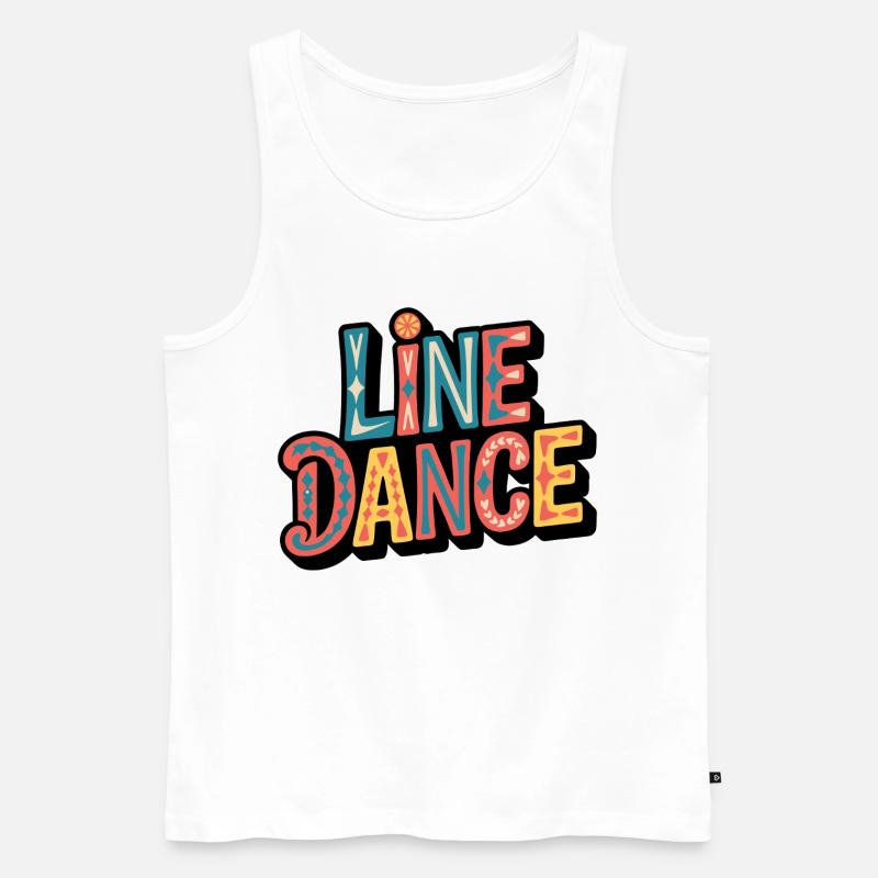 Line Dance Schriftzug: Farbexplosion - Männer Premium Bio Tank Top - Weiß