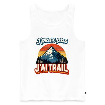 J'peux pas j'ai trail montagne rétro - Débardeur bio Premium Homme - blanc - Devant - Michal (187cm)
