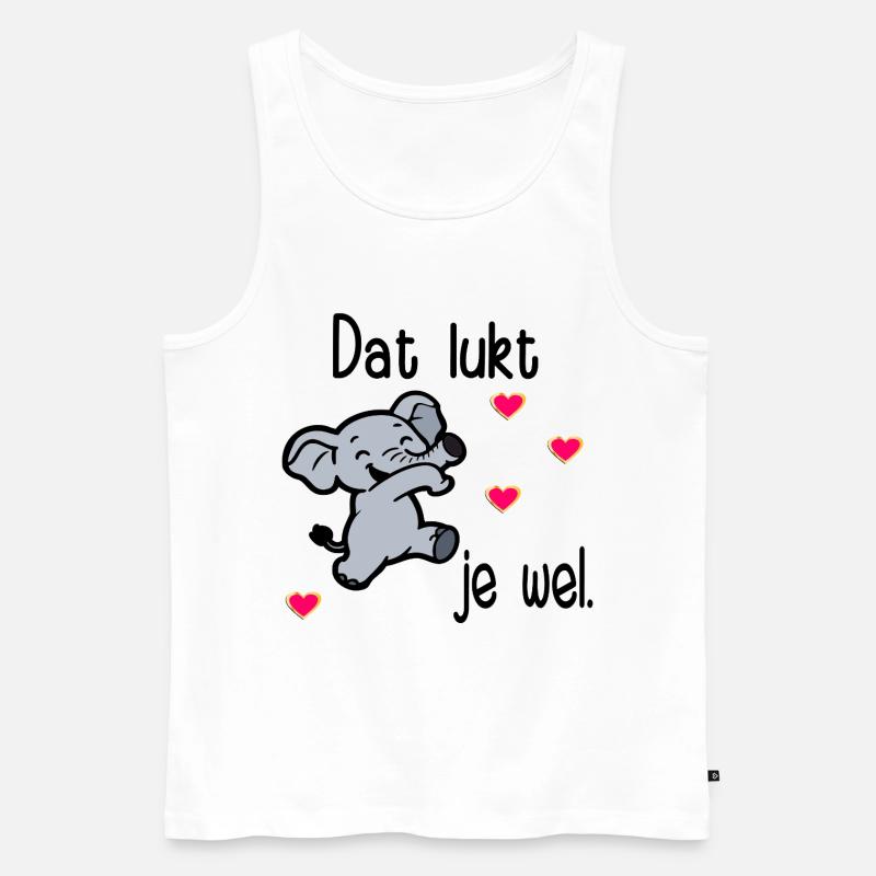 Prüfungsmotivation Elefant - Männer Premium Bio Tank Top - Weiß