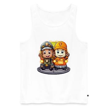 Zwei Minenhelden - Männer Premium Bio Tank Top - Weiß - Vorne - AI Model Male 178 light (178cm)