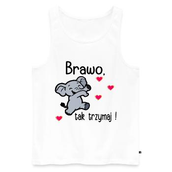 Bravo, mach weiter so. - Männer Premium Bio Tank Top - Weiß - Vorne - AI Model Male 178 light (178cm)