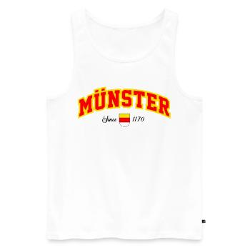 Münster City - Débardeur bio Premium Homme - blanc - Devant - Michal (187cm)