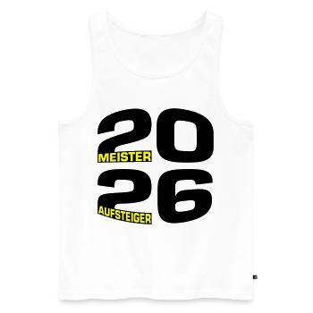 Champion and promoted team 2026 - Men's Premium Organic Tank Top - white - Front - Michal (187cm)