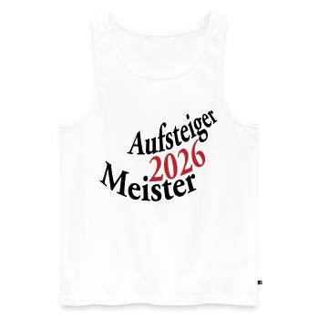 Champion and promoted team 2026 - Men's Premium Organic Tank Top - white - Front - Michal (187cm)