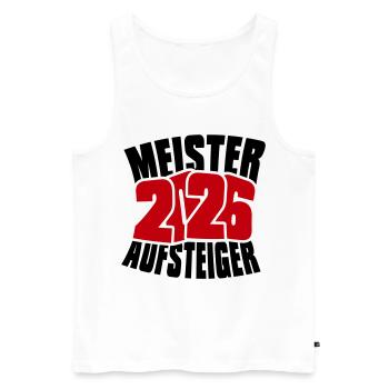 Champion and promoted team 2026 - Men's Premium Organic Tank Top - white - Front - Michal (187cm)