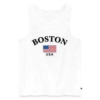 Boston, États-Unis - Débardeur bio Premium Homme - blanc - Devant - Michal (187cm)