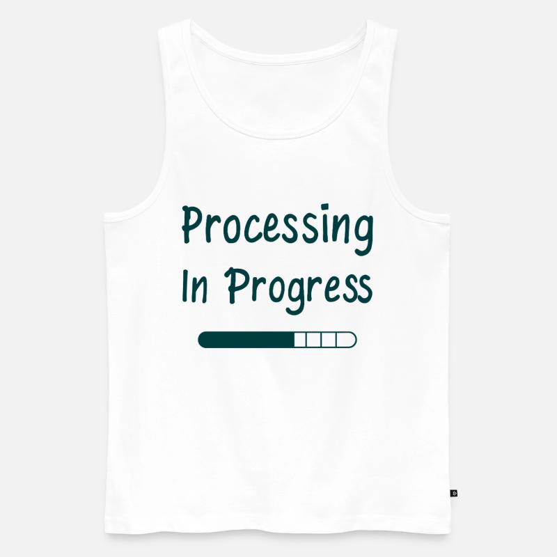 Processing In Progress Ladebalken Statement - Männer Premium Bio Tank Top - Weiß