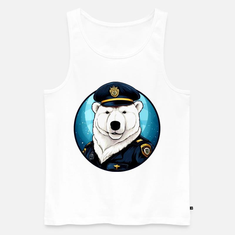 Eisbären Polizistin / Polizei Eisbär - Männer Premium Bio Tank Top - Weiß