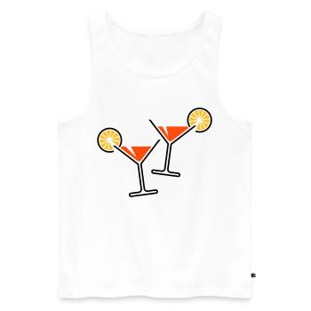 2 Cocktail Glasses / Cocktail / Martini + (Orange) - Men's Premium Organic Tank Top - white - Front - Michal (187cm)
