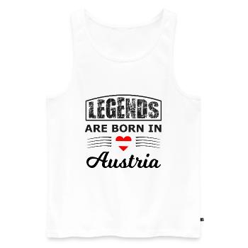 Legenden geboren in Österreich - Männer Premium Bio Tank Top - Weiß - Vorne - AI Model Male 178 light (178cm)
