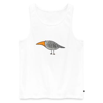 Oiseau au bec orange - Débardeur bio Premium Homme - blanc - Devant - AI Model Male 178 light (178cm)
