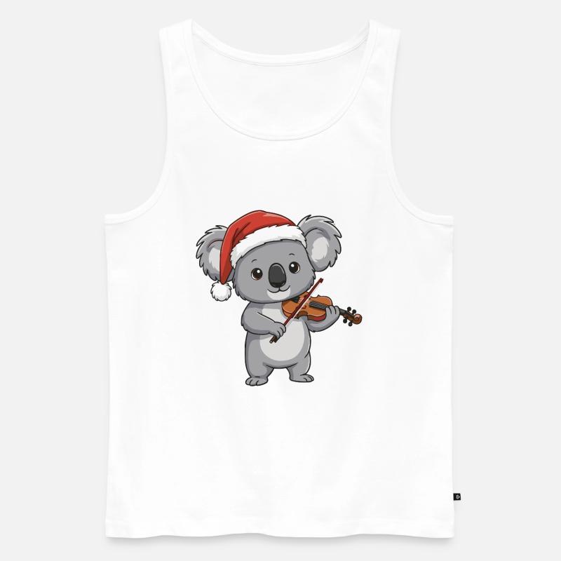 Weihnachts-Koalabär spielt Geigenkunst - Männer Premium Bio Tank Top - Weiß