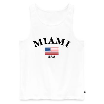 Miami, USA - Männer Premium Bio Tank Top - Weiß - Vorne - AI Model Male 178 light (178cm)
