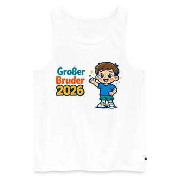 Big Brother 2026 Kids Gift - Men's Premium Organic Tank Top - white - Front - Michal (187cm)