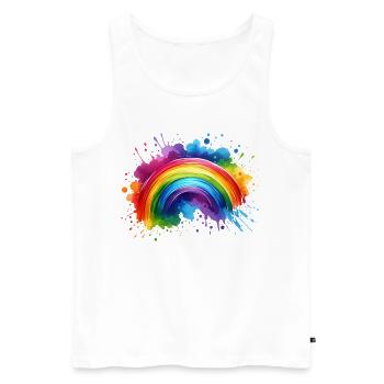 Aquarelle arc-en-ciel Aquarelles colorées - Débardeur bio Premium Homme - blanc - Devant - Michal (187cm)