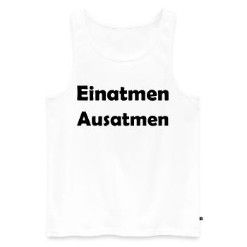 Inhale Exhale - Men's Premium Organic Tank Top - white - Front - AI Model Male 178 light (178cm)