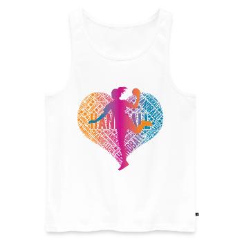 Handball Spielerin Herz - Männer Premium Bio Tank Top - Weiß - Vorne - Michal (187cm)