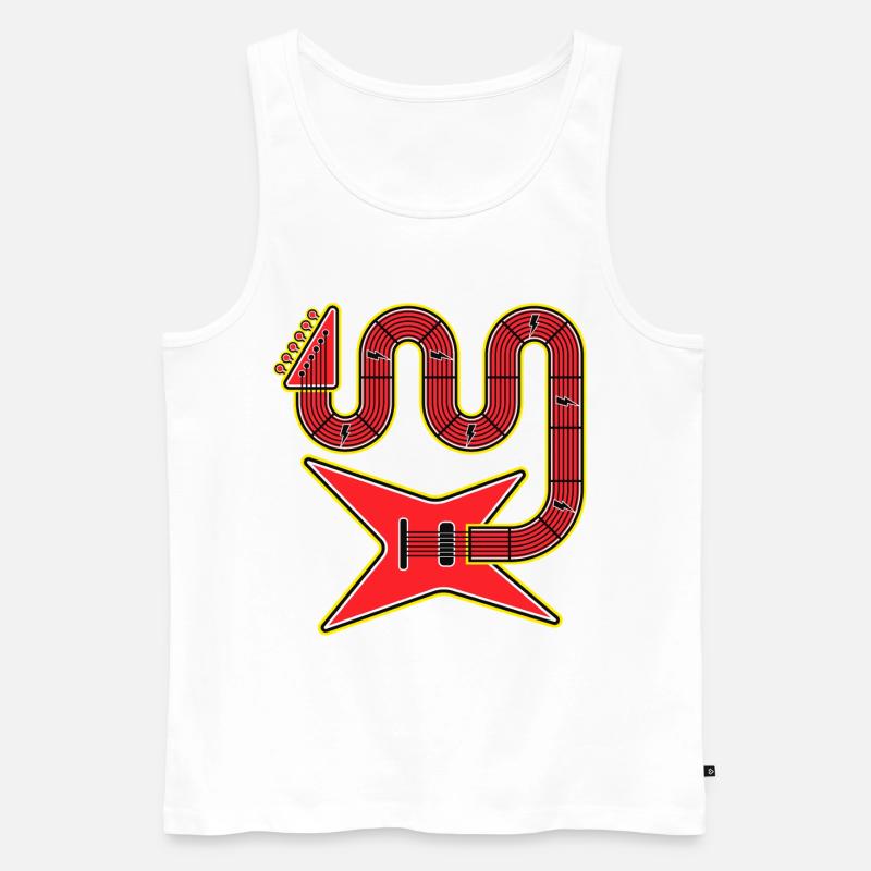 Rote Abstract Shape E-Gitarre - Männer Premium Bio Tank Top - Weiß