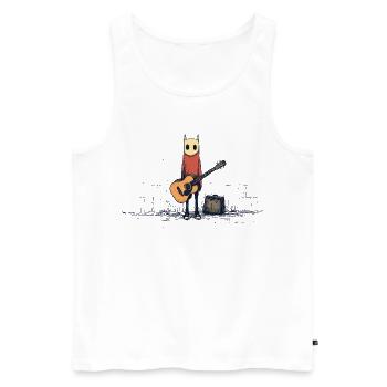Guitariste fantôme sous les projecteurs - Débardeur bio Premium Homme - blanc - Devant - AI Model Male 178 light (178cm)