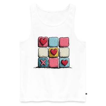 Heart XOXO PopArt Pattern - Men's Premium Organic Tank Top - white - Front - AI Model Male 178 light (178cm)