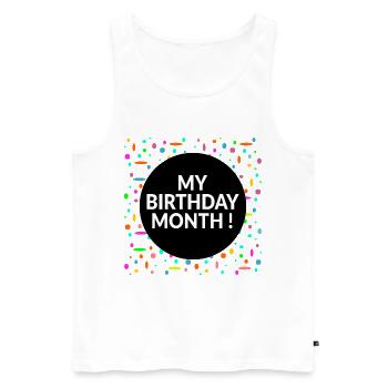 Mon mois d’anniversaire - Débardeur bio Premium Homme - blanc - Devant - Michal (187cm)