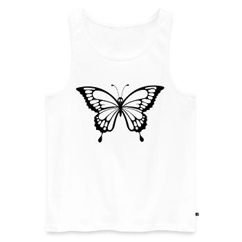 Skull and black butterfly - Men's Premium Organic Tank Top - white - Front - Michal (187cm)