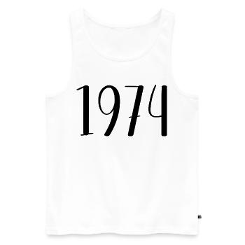 1974 - Männer Premium Bio Tank Top - Weiß - Vorne - Michal (187cm)