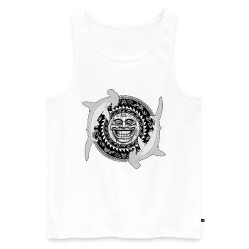 Tiki Requin Marteau - Débardeur bio Premium Homme - blanc - Devant - AI Model Male 178 light (178cm)