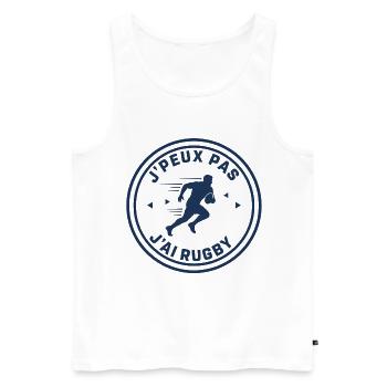 I can't I have rugby - Men's Premium Organic Tank Top - white - Front - AI Model Male 178 light (178cm)