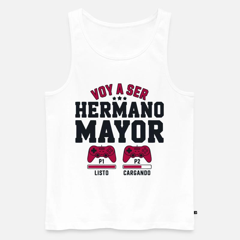 Ich werde ein großer Bruder sein - Männer Premium Bio Tank Top - Weiß