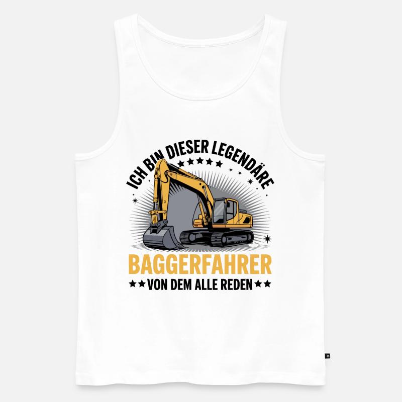 Baggerfahrer Bagger - Männer Premium Bio Tank Top - Weiß