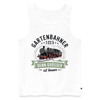 Gartenbahn Eisenbahn Garten Spur G Modelleisenbahn - Männer Premium Bio Tank Top - Weiß - Vorne - Michal (187cm)