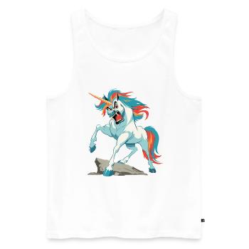 Angrycorn - Débardeur bio Premium Homme - blanc - Devant - Michal (187cm)
