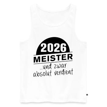 Champion 2026 and absolutely deserved - Men's Premium Organic Tank Top - white - Front - Michal (187cm)