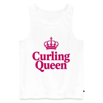 Curling Queen - Die Königin auf dem Eis - Männer Premium Bio Tank Top - Weiß - Vorne - Michal (187cm)