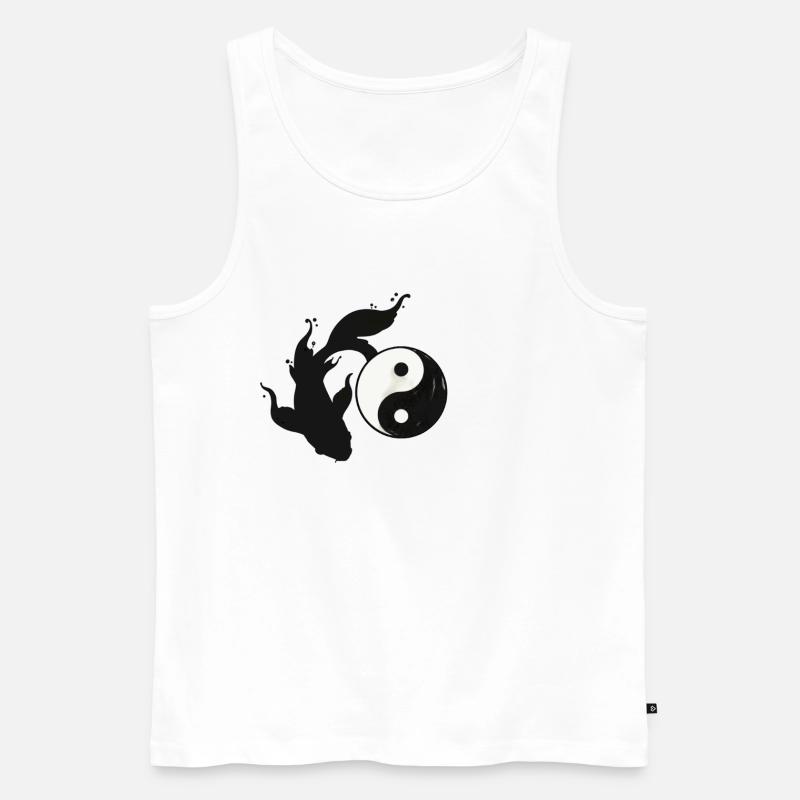 Yin und Yang Harmonie - Männer Premium Bio Tank Top - Weiß