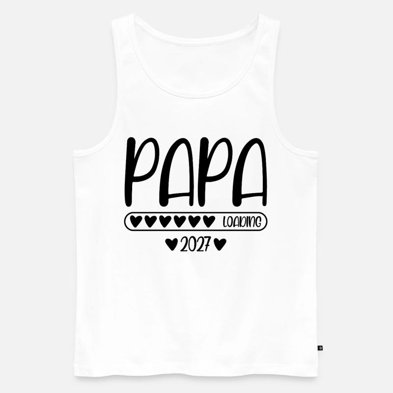 Papa 2027 loading - Männer Premium Bio Tank Top - Weiß