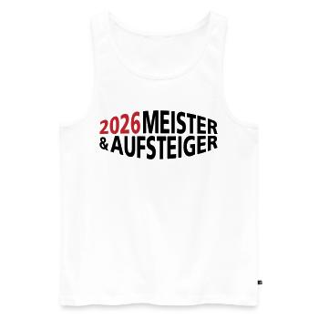 Champion and promoted team 2026 - Men's Premium Organic Tank Top - white - Front - Michal (187cm)