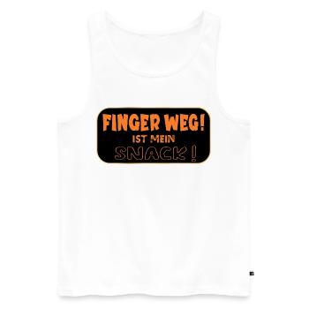 Finger Weg Snack - Männer Premium Bio Tank Top - Weiß - Vorne - AI Model Male 178 light (178cm)