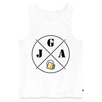 JGA Bier (Junggesellenabschied Kreis Symbol POS2C) - Männer Premium Bio Tank Top - Weiß - Vorne - AI Model Male 178 light (178cm)